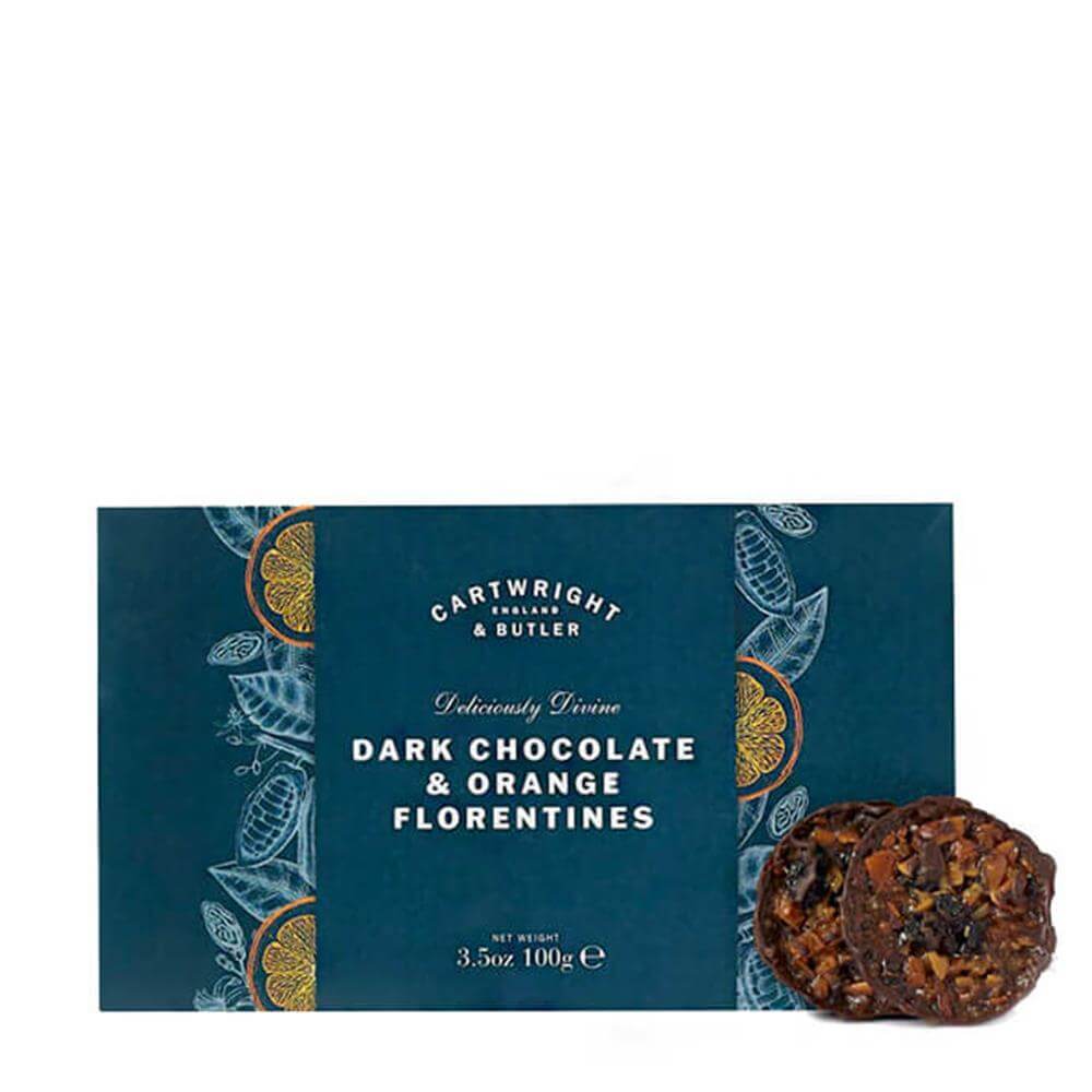 Cartwright & Butler Dark Chocolate With Orange Florentines 100g